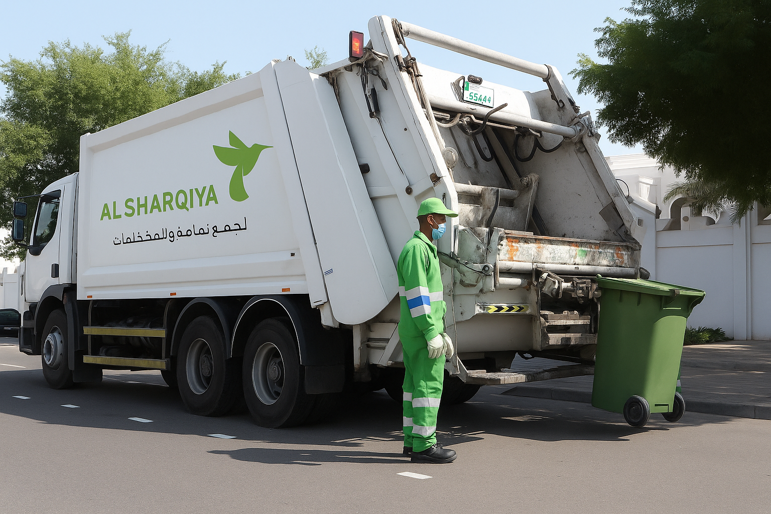 Waste management trucks